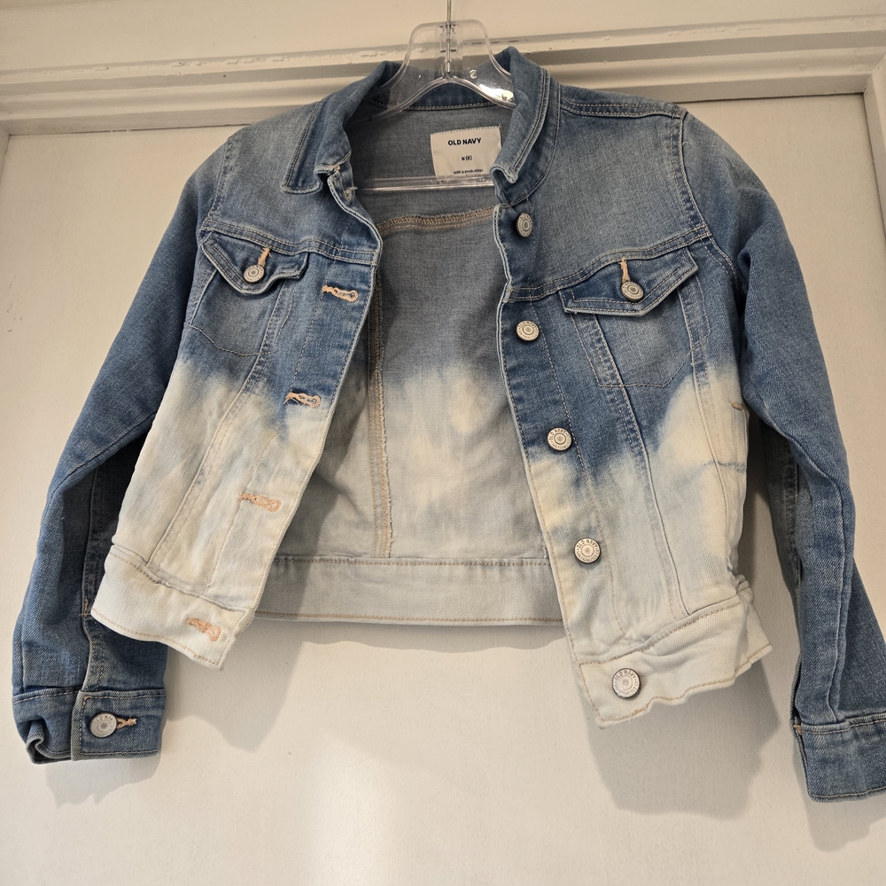 Old Navy Light Blue and Cream Denim Jacket